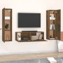 3-piece TV furniture set made of smoked oak plywood by , TV Furniture - Ref: Foro24-3120236, Price: 115,06 €, Discount: %