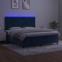 Cama box spring colchón y LED terciopelo azul oscuro 160x200 cm de , Camas y somieres - Ref: Foro24-3136255, Precio: 557,06 €...