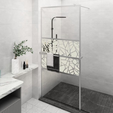 Shower screen with ESG glass shelf and chrome aluminum 100x195cm by , Shower walls and screens - Ref: Foro24-3185502, Price: ...