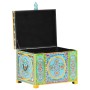 Hand-painted storage box 50x40x40 cm solid mango wood by , Storage baskets - Ref: Foro24-323540, Price: 160,99 €, Discount: %