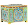 Hand-painted storage box 50x40x40 cm solid mango wood by , Storage baskets - Ref: Foro24-323540, Price: 160,99 €, Discount: %