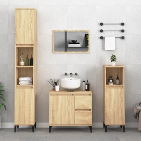 Armario de baño madera contrachapada roble Sonoma 30x30x190 cm de , Muebles de baño - Ref: Foro24-819799, Precio: 98,06 €, De...