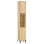 Armario de baño madera contrachapada roble Sonoma 30x30x190 cm de , Muebles de baño - Ref: Foro24-819799, Precio: 99,99 €, De...