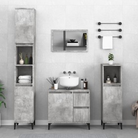 Armario de baño madera contrachapada gris hormigón 30x30x190 cm de , Muebles de baño - Ref: Foro24-819800, Precio: 85,99 €, D...