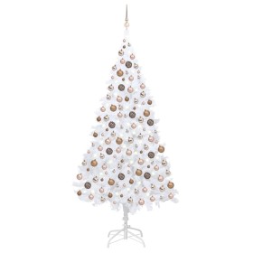 Beleuchteter Weihnachtsbaum mit Lichtern und Kugeln weiß 240 cm von , Weihnachtsbäume - Ref: Foro24-3077629, Preis: 163,65 €,...