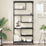 Engineered wood black shelving unit 81x36x176 cm by , Bookcases and shelves - Ref: Foro24-836223, Price: 97,38 €, Discount: %