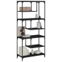 Engineered wood black shelving unit 81x36x176 cm by , Bookcases and shelves - Ref: Foro24-836223, Price: 97,38 €, Discount: %