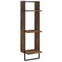 3-tier smoked oak wood wall shelf 30x25x100 cm by , Shelves and shelves - Ref: Foro24-836305, Price: 31,34 €, Discount: %