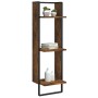 3-tier smoked oak wood wall shelf 30x25x100 cm by , Shelves and shelves - Ref: Foro24-836305, Price: 31,34 €, Discount: %