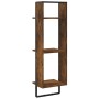 3-tier smoked oak wood wall shelf 30x25x100 cm by , Shelves and shelves - Ref: Foro24-836305, Price: 31,34 €, Discount: %