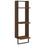 Wall shelf 3 levels brown oak wood 30x25x100 cm by , Shelves and shelves - Ref: Foro24-836307, Price: 32,10 €, Discount: %