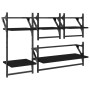 Wall shelves with bars 4 pcs black engineered wood by , Shelves and shelves - Ref: Foro24-836263, Price: 36,99 €, Discount: %