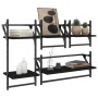 Wall shelves with bars 4 pcs black engineered wood by , Shelves and shelves - Ref: Foro24-836263, Price: 36,99 €, Discount: %