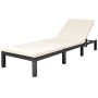 Garden lounger with black synthetic rattan cushion by vidaXL, Loungers - Ref: Foro24-42846, Price: 154,99 €, Discount: %