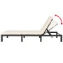 Garden lounger with black synthetic rattan cushion by vidaXL, Loungers - Ref: Foro24-42846, Price: 154,99 €, Discount: %