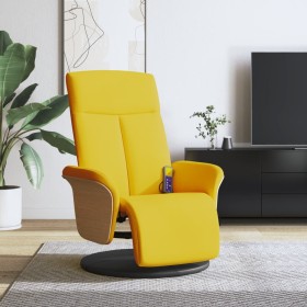 Sillón reclinable de masaje con reposapiés tela amarillo claro de , Sillones - Ref: Foro24-356541, Precio: 252,99 €, Descuent...