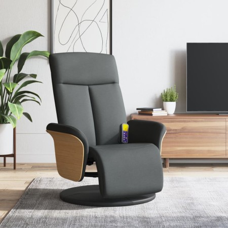 Sillón reclinable de masaje con reposapiés tela gris oscuro de , Sillones - Ref: Foro24-356534, Precio: 256,99 €, Descuento: %