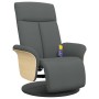 Sillón reclinable de masaje con reposapiés tela gris oscuro de , Sillones - Ref: Foro24-356534, Precio: 256,99 €, Descuento: %