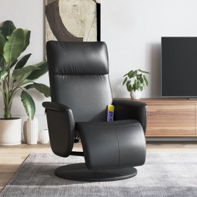 Sillón reclinable masaje con reposapiés cuero sintético negro de , Sillones - Ref: Foro24-356557, Precio: 240,77 €, Descuento: %