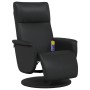 Sillón reclinable masaje con reposapiés cuero sintético negro de , Sillones - Ref: Foro24-356557, Precio: 240,40 €, Descuento: %