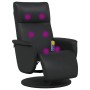 Reclining massage armchair with footrest in black synthetic leather by , Armchairs - Ref: Foro24-356557, Price: 240,40 €, Dis...