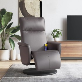 Sillón reclinable de masaje con reposapiés cuero sintético gris de , Sillones - Ref: Foro24-356555, Precio: 229,21 €, Descuen...