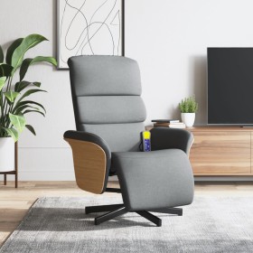 Sillón reclinable de masaje con reposapiés tela gris claro de , Sillones - Ref: Foro24-356613, Precio: 254,99 €, Descuento: %