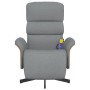 Sillón reclinable de masaje con reposapiés tela gris claro de , Sillones - Ref: Foro24-356613, Precio: 257,37 €, Descuento: %