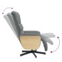 Sillón reclinable de masaje con reposapiés tela gris claro de , Sillones - Ref: Foro24-356613, Precio: 257,37 €, Descuento: %