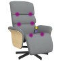 Light gray fabric reclining massage chair with footrest by , Armchairs - Ref: Foro24-356613, Price: 254,78 €, Discount: %