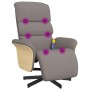 Recliner massage chair with footrest in taupe gray fabric by , Armchairs - Ref: Foro24-356618, Price: 249,19 €, Discount: %