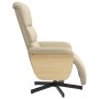 Sillón reclinable con reposapiés tela color crema de , Sillones - Ref: Foro24-356607, Precio: 239,99 €, Descuento: %