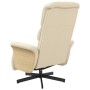 Sillón reclinable con reposapiés tela color crema de , Sillones - Ref: Foro24-356607, Precio: 239,99 €, Descuento: %