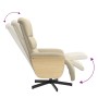 Sillón reclinable con reposapiés tela color crema de , Sillones - Ref: Foro24-356607, Precio: 239,99 €, Descuento: %