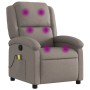 Taupe gray fabric reclining massage chair by , Armchairs - Ref: Foro24-371771, Price: 239,76 €, Discount: %