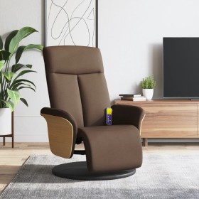 Brown fabric massage recliner with footrest by , Armchairs - Ref: Foro24-356536, Price: 253,99 €, Discount: %