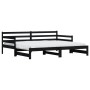 Sofá cama nido madera maciza de pino negro 80x200 cm de , Camas y somieres - Ref: Foro24-836152, Precio: 222,99 €, Descuento: %