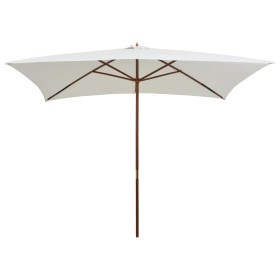 Parasol with wooden pole 200x300 cm cream white by vidaXL, Umbrellas - Ref: Foro24-42960, Price: 82,43 €, Discount: %