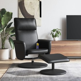 Sillón reclinable masaje con reposapiés cuero sintético negro de , Sillones - Ref: Foro24-356560, Precio: 153,99 €, Descuento: %