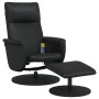 Sillón reclinable masaje con reposapiés cuero sintético negro de , Sillones - Ref: Foro24-356560, Precio: 167,27 €, Descuento: %