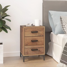 Brown recycled solid pine wood bedside table 40x30x55 cm by vidaXL, Nightstands - Ref: Foro24-349913, Price: 120,61 €, Discou...