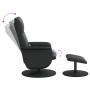 Sillón reclinable masaje con reposapiés cuero sintético negro de , Sillones - Ref: Foro24-356560, Precio: 167,27 €, Descuento: %