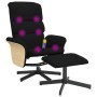 Sillón reclinable de masaje con reposapiés tela negro de , Sillones - Ref: Foro24-356624, Precio: 142,07 €, Descuento: %