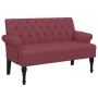 Banco con respaldo tela rojo tinto 120x62x75,5 cm de , Bancos - Ref: Foro24-372127, Precio: 173,16 €, Descuento: %