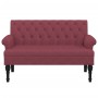 Banco con respaldo tela rojo tinto 120x62x75,5 cm de , Bancos - Ref: Foro24-372127, Precio: 173,16 €, Descuento: %