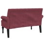 Banco con respaldo tela rojo tinto 120x62x75,5 cm de , Bancos - Ref: Foro24-372127, Precio: 173,16 €, Descuento: %