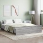 Sonoma gray bed frame with headboard and footboard 140x200 cm by , Beds and slatted bases - Ref: Foro24-3203752, Price: 160,7...