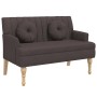 Bench with cushions dark brown fabric 113x64.5x75.5 cm by , Banks - Ref: Foro24-372133, Price: 175,41 €, Discount: %