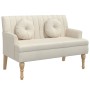 Bench with linen fabric cushions 113x64.5x75.5 cm by , Banks - Ref: Foro24-372138, Price: 183,42 €, Discount: %