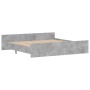 Estructura de cama con cabecero piecero gris hormigón 180x200cm de , Camas y somieres - Ref: Foro24-3203771, Precio: 141,99 €...